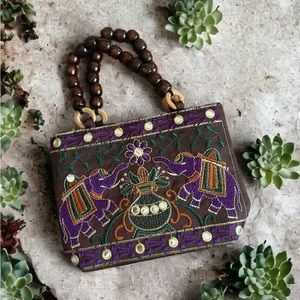 elephant beaded bag! 💜🤎⭐️